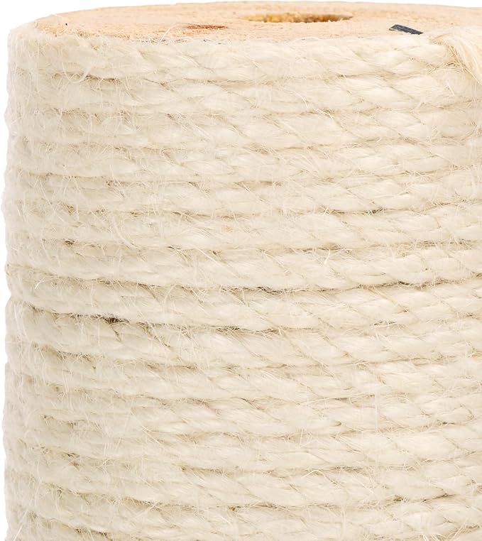SAFAVIEH Home Collection Cat Scratch Tree Post Natural & Ivory Jute with Hanging Ball Toy