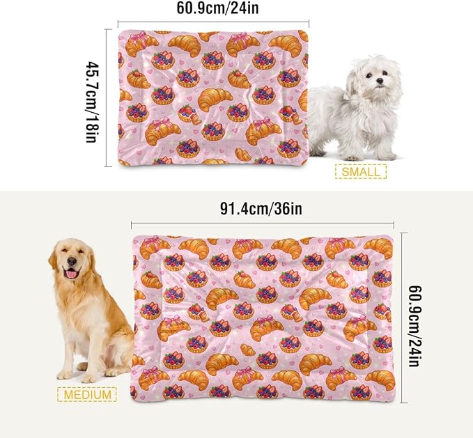Dog Bed for Crate Washable Pet Sleep Pad, Dessert Kennel Mat with Non-Slip Bottom, Soft Fluffy Supplies Pet for Dogs and Cats (24x18 inch)