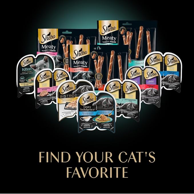 Sheba Meaty Tender Sticks Chicken Cat Treats,Chicken Flavor,Cat Snacks,0.14 oz.,(100 Sticks Total),5 Count (Pack of 20)