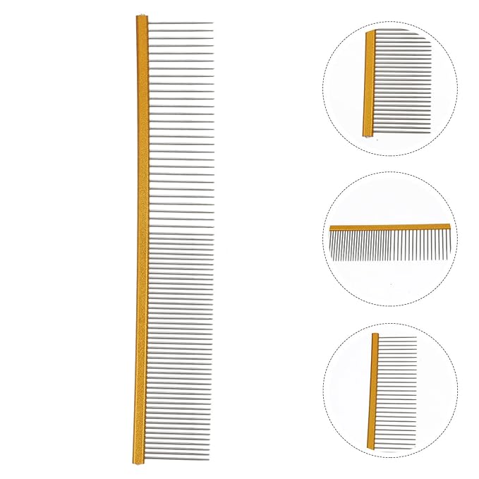 NUOBESTY Pet Comb Dematting Grooming Comb Lightweight Aluminum Small Size for Dog and Cat Hair Care with Tangle Removal Function