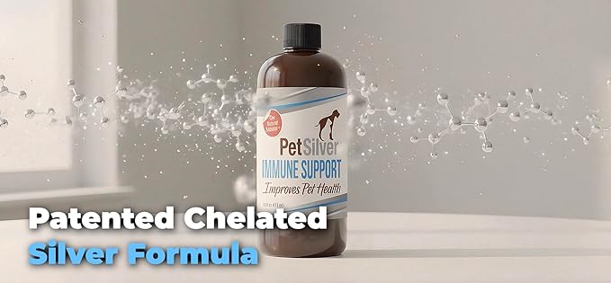 PetSilver Immune Support, Natural Nebulizer Solution, Promotes Respiratory Health in Cats & Dogs, Allergies, Sinus & Cough Treatment, Easy to Use, Patented Chelated Silver, Made in The USA, 16 fl oz