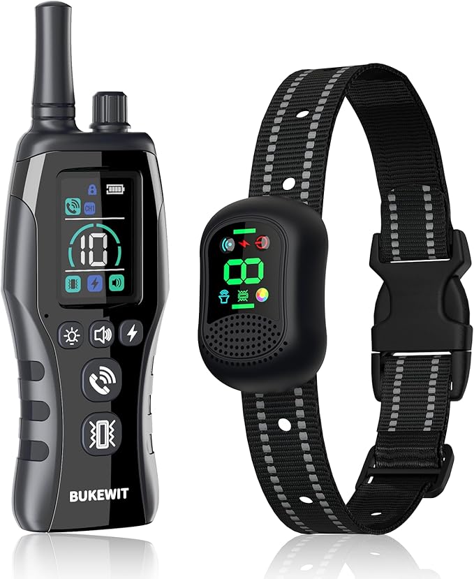 Dog Training Collar with Remote - 4900FT Dog Shock Collar for IP67 Waterproof with 4 Training Modes, Security Lock，Rechargeable E-Collar for All Breeds（10-120lbs）