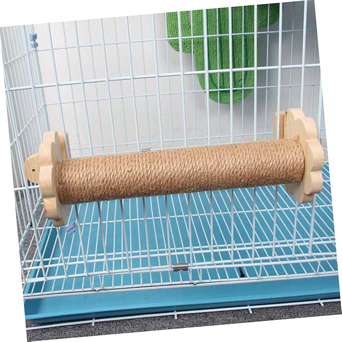 Toyvian Cat Scratching Post and Reusable Wear-Resistant Sisal Pole with Solid Wood Core 40cm for Cat Cage Accessory Indoor Kitten Self-Grooming Furniture