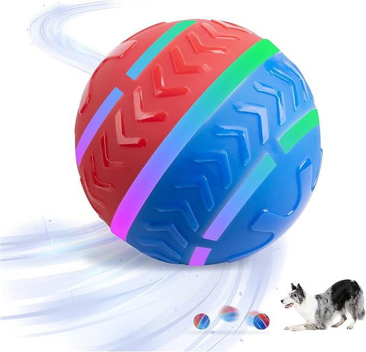 Pet Prime Interactive Dog Ball,Automatic Self Moving Dog Toys to Keep Them Busy,Rechargeable Motion Activated Rolling Ball with Lights for Small Medium and Large Dogs,2 Modes for Fun