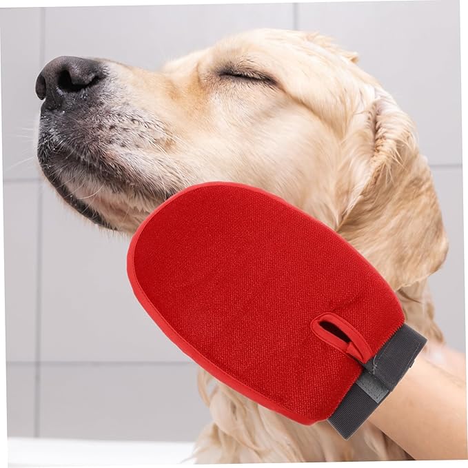 Double Sided Pet Grooming Glove with Breathable Mesh for Gentle Deshedding and Efficient Massaging Comfortable Padding to Prevent Sweating Suitable for Bathing and Hair Care