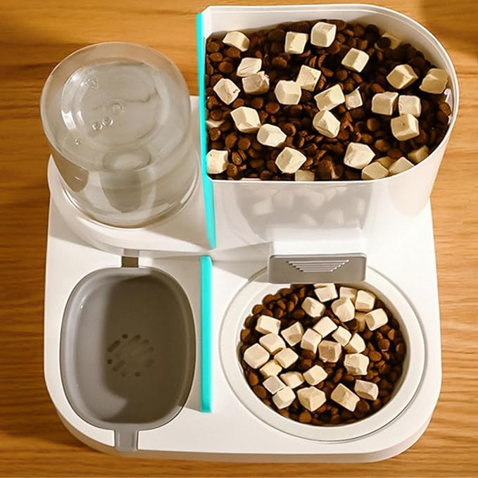 Cats Feeders and Water Dispenser 2 in 1 Pet Automatic Water Dispenser Pet Food Storage for Small Dog Puppy Cats