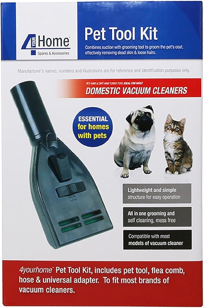 Qualtex Cat & Dog Deshedding Grooming Tool Kit, Black