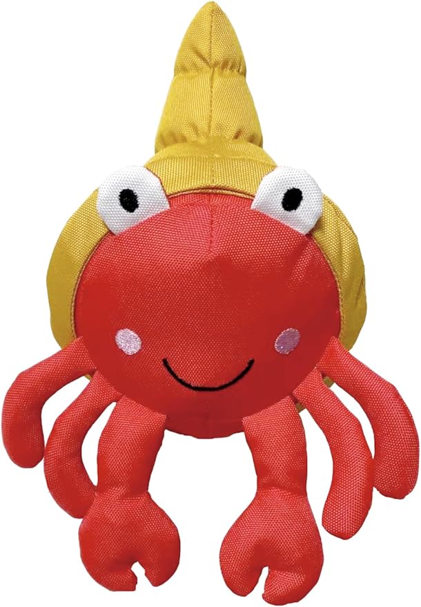 Dog Toy, Squeaky Plush Dog Toy, Rough & Tough Interactive Pet Toy, Recycled Fabric and Double Stitched (Pagurian)