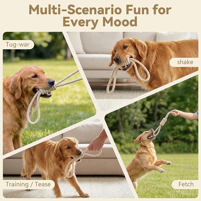 Puppy Chew Toys for Teething, Durable Dog Rope Toys for Small and Medium Dogs, Interactive Chew Rope for Training, L Size