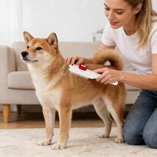 Cat Comb - Self-Cleaning Non-Slip Brushes with Metal Teeth | Cat Hair Comb,for Dog Puppy Animals Indoor Home Shedding