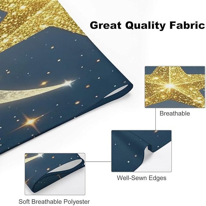 Dog Bandana Spring Pet Scarf Adjustable Triangle Golden Stars and Moon Printing Dog Bib Washable Polyester Puppy Bandana for Small Medium Large Dogs Cat Birthday Party Supplies