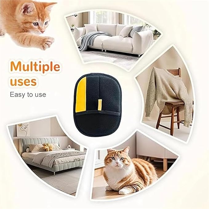 Pet Gloves, Pet Hair Remover Electrostatic Gloves, Double-Sided Grooming Gloves for Pets, for Cats & Dogs
