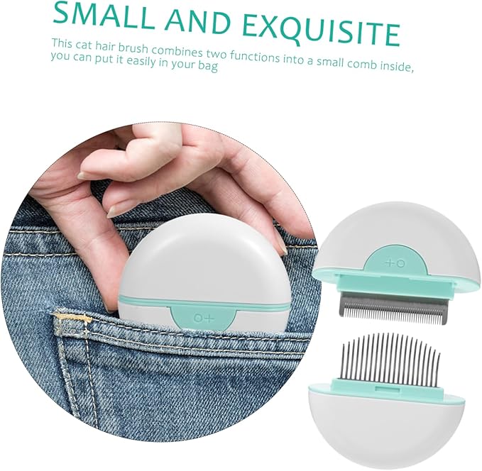 Cat Hair Comb Mint Green Pet Grooming Brush for Long and Hair Cats Gentle Shedding Removal Detangling Massage Tool Portable Lightweight Design