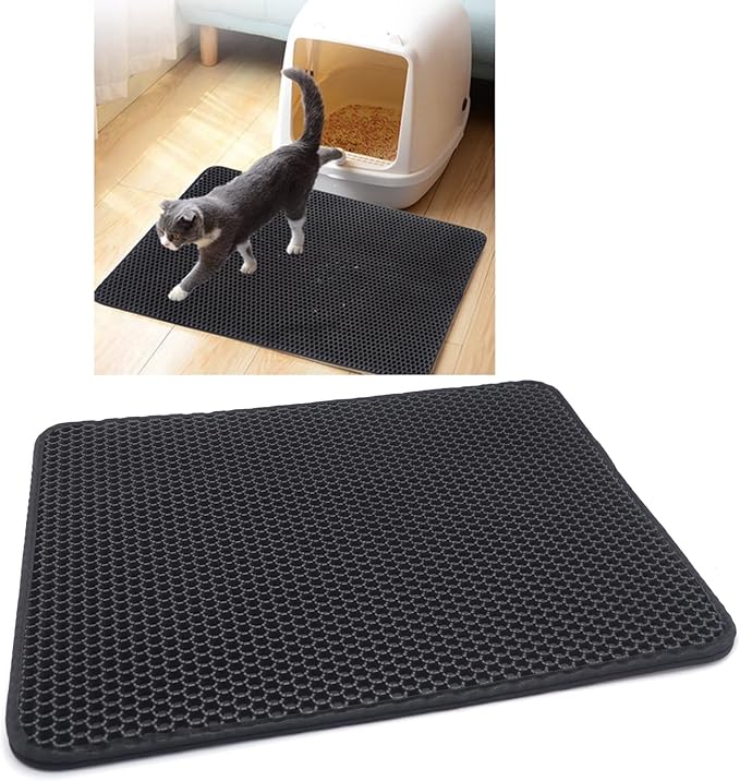 XKMT- Animal Pet Supplies Cats Litter & Housebreaking 58X43 Black Cat litter Mat Double Layer Pad Trapper Folding Pad EVA Foam Rubber