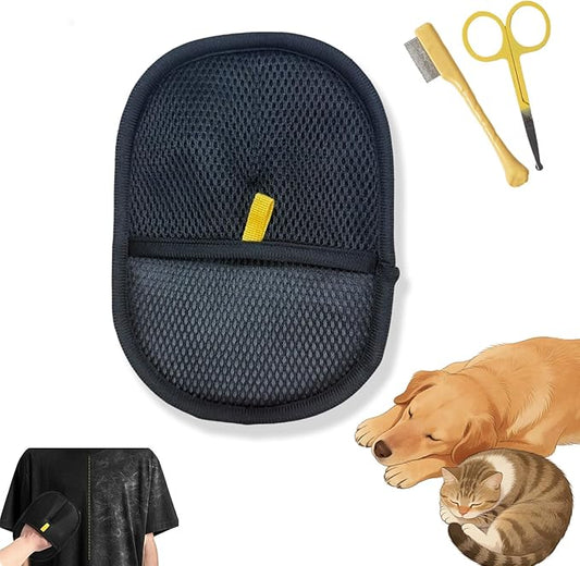 Pet Hair Removal Gloves, Pet Hair Remover Electrostatic Gloves, Reusable Static Grooming Mitt for Dogs & Cats On Couch, Carpet, Car Seats (1Pc-B)