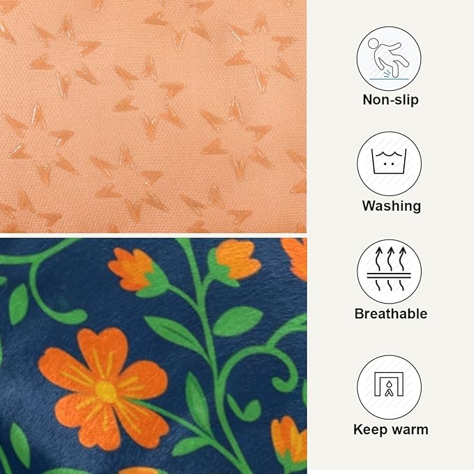 Dog Bed for Crate Washable Pet Sleep Pad, Floral Print Kennel Mat with Non-Slip Bottom, Soft Fluffy Supplies Pet for Dogs and Cats (36x24 inch)