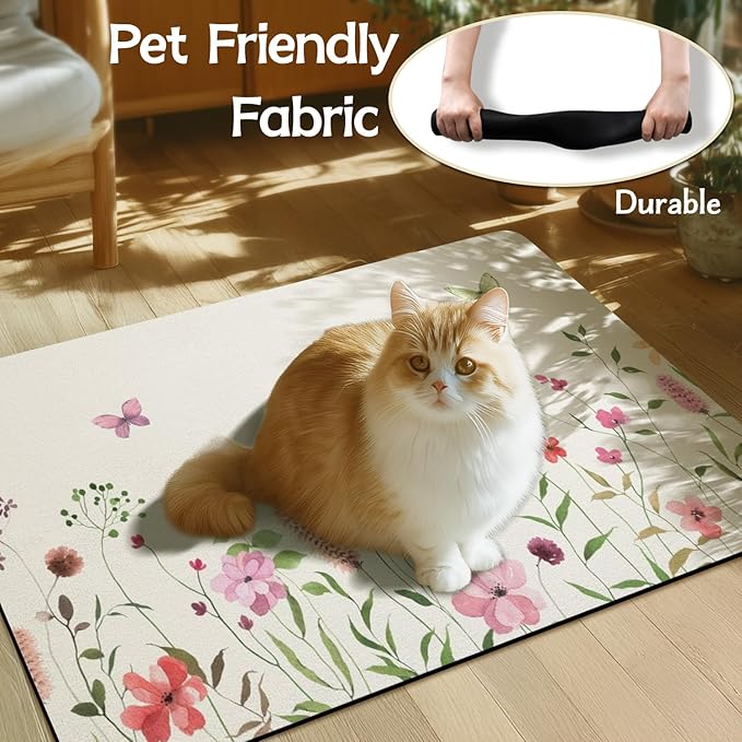 Dog Food Mats for Floors Absorbent, Non-Slip Quick Dry Dog Mat for Food and Water, Cat Pet Food Mat Pet Supplies