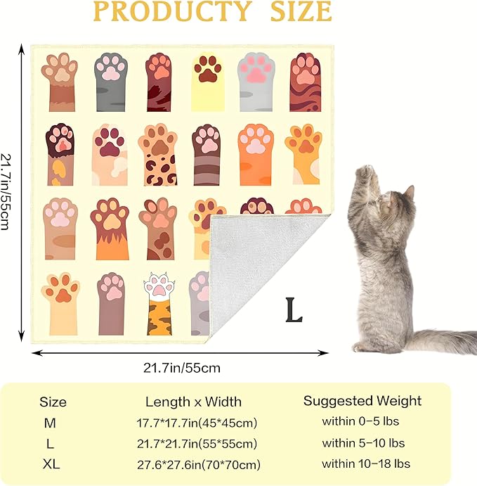 Cat Wrap for Cutting Nails, Self-Adhesive Cat Wrap, Cat Restraint for Nail Clipping, Anti-Scratch Cat Grooming Wrap for Medicine, Nail Clipping, Teeth Brushing, Ear Cleaning