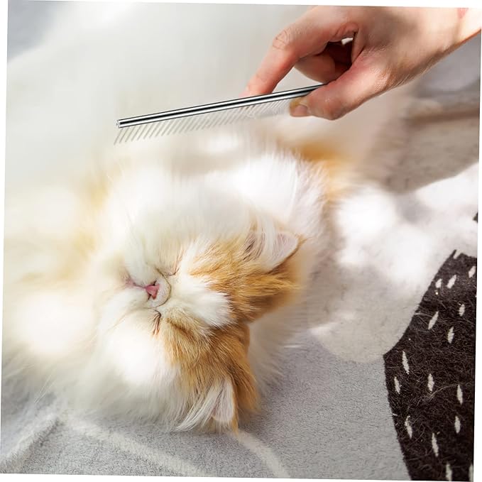 Toyvian 3pcs Dog Cat Grooming Kit Stainless Steel Comb Set for Hair Removal Tangle Combouts