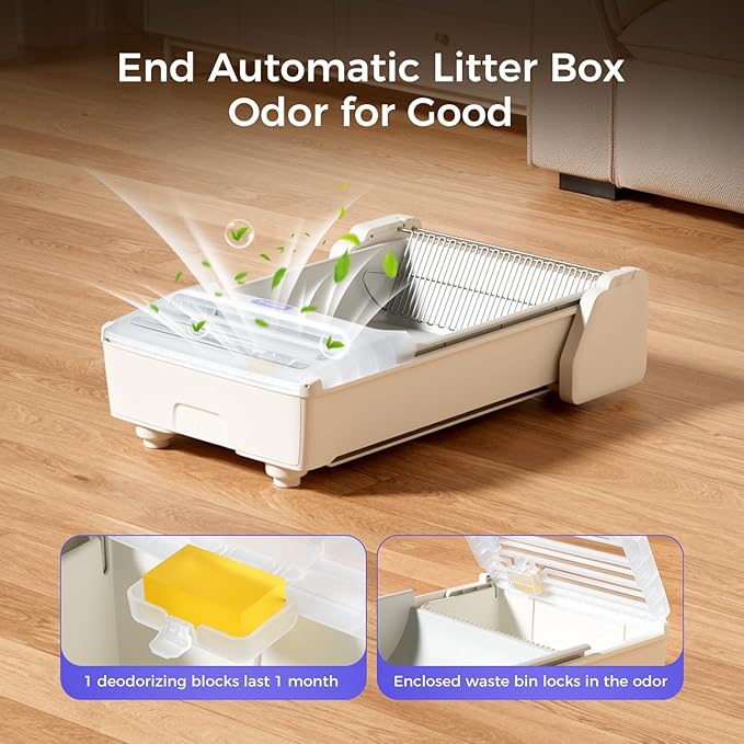 Self Cleaning Litter Box, 2026 Upgraded Open-Top Automatic Cat Litter Box for Multiple Cats, Weight Sensors Safety Protection/App Control/Odor Control/Easy Clean