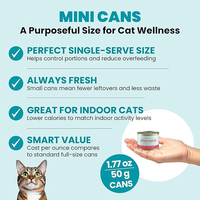 Almo Nature Supportive Formulas Immune Support Formula HQS Shredded Chicken & Blueberry in Gravy Wet Cat Food, 1.77-oz can, case of 6