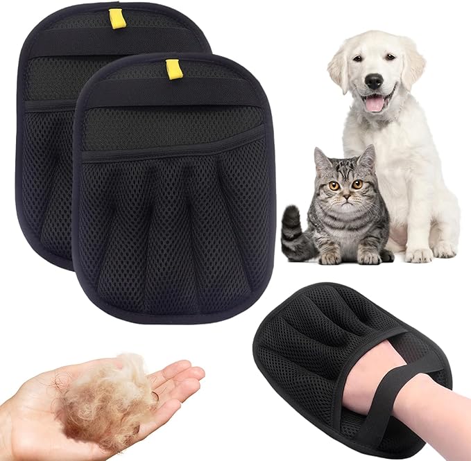 Pet Hair Remover Gloves for Cats Dogs, 2025 New Electrostatic Gloves Pet Hair for Hair Removal, Reusable Pet Grooming Gloves for Couch Furniture Carpet Car Seat (2 PCS)
