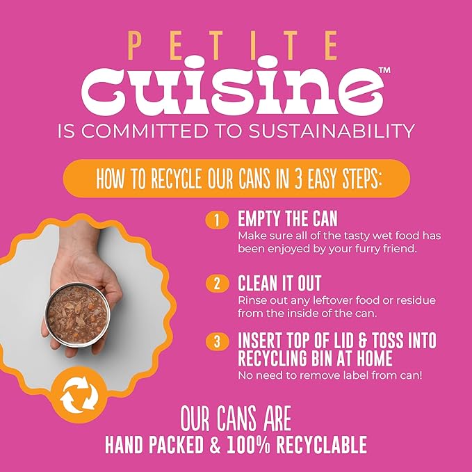 PETITE CUISINE Whole Foods Wet Cat Food, Tuna, Sweet Potato & Salmon Entree in Broth, 2.8 oz. Can (24 Count)