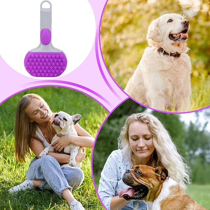 Cat Brush, Pet Grooming Brush Double-Sided, Knot Proof Deep-Cleaning Massager, Gentle Hair Care with Steam, Ergonomic Handle, Shedding Removal Bathing Kitten Dog Supplies
