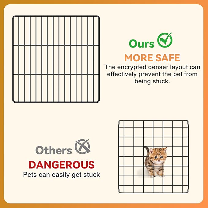 Cat Cage, 3-Tier DIY Cat Enclosures Catio, Cat Playpen Indoor & Outdoor with Hammock, Detachable Metal Wire Kennel Cats Crate, 2x3x3 Exercise Place for 1-3 Cats/Kitten