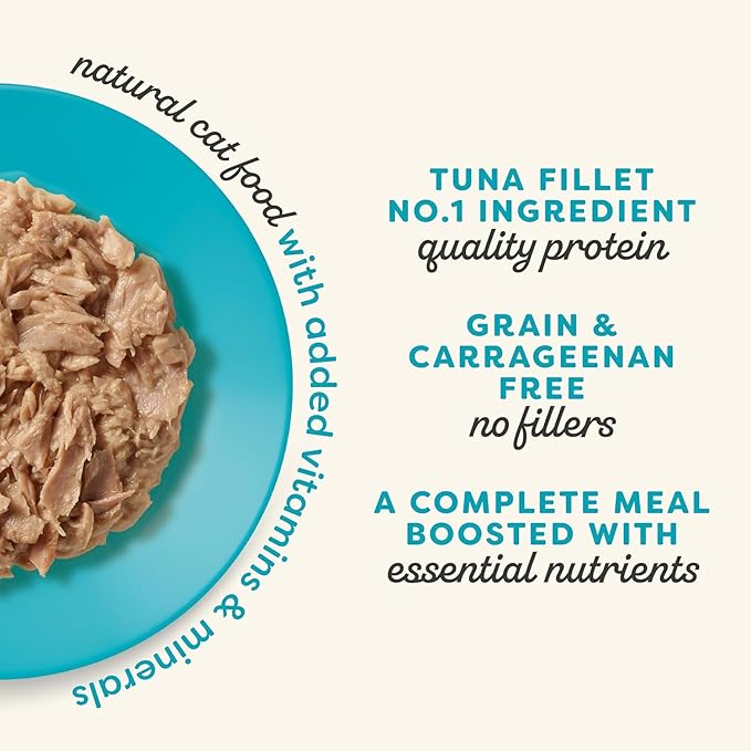 Applaws Vitality Grain-Free Shredded Wet Cat Food in Broth in 3 Tuna Flavors (12 Cans Total, 2.47 oz Each) Plus Shaynanigans Silicone Lid