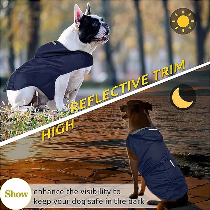Dogs Waterproof Clothes Pet Raincoat with Reflective Strip Cat Hooded Jacket Raincoat Pet Outdoor Supplies(3X-Large)