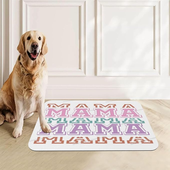 Dog Food Mat Dog Mat for Food and Water 24x16In Happy Mother's Day Floral Gift for Mom Hz No Stains Cat Pet Feeding Mats Water Bowl Messy Drinkers