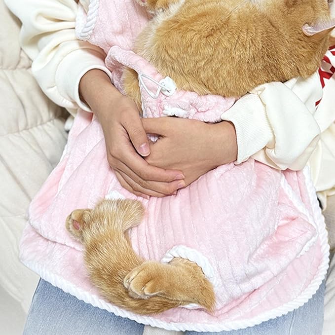 Cat Carrying Apron, Soft Breathable with Drawstring,Apron to Hold Cat - for Grooming Nail Trimming Photography Bonding Women Men Teens Animal Lovers Adults