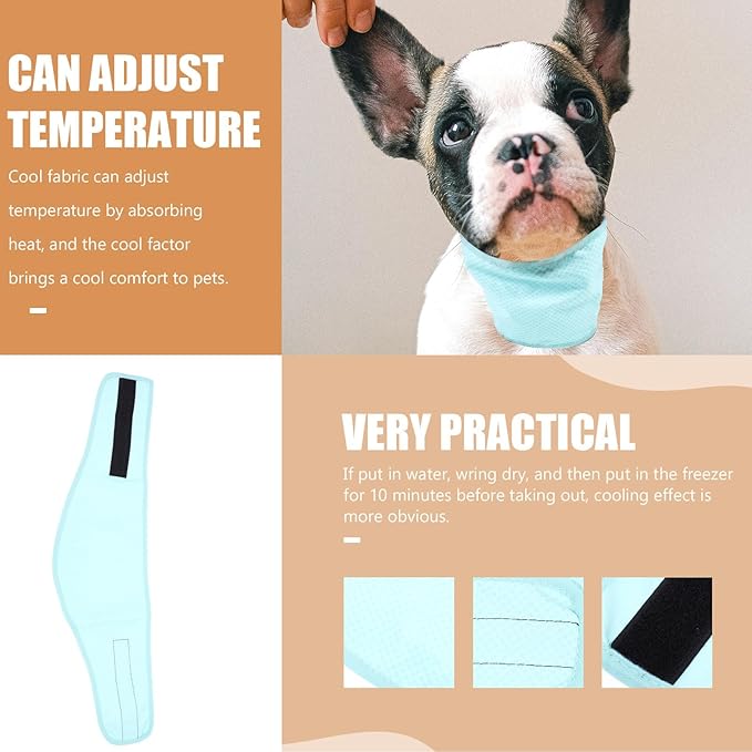 Pet Cooling Scarf Adjustable Cooling Dog Bandana Green Polka Dot Small Summer Supply for Dogs