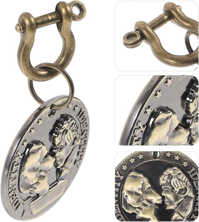 Amosfun Pet Id Tag and Cat Identification Engraved Metal Pendant with Backside Round Dog and Anti-Lost Identification in Pet Supplies