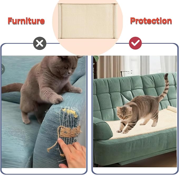 Upgraded Extra-Large Cat Scratcher Bed, Sisal Cat Scratchers Lounger for Indoor Cats Hammock Stand, Durable & Sturdy Scratch Pad Natural Sisal Cats Scratching Post (sisal)