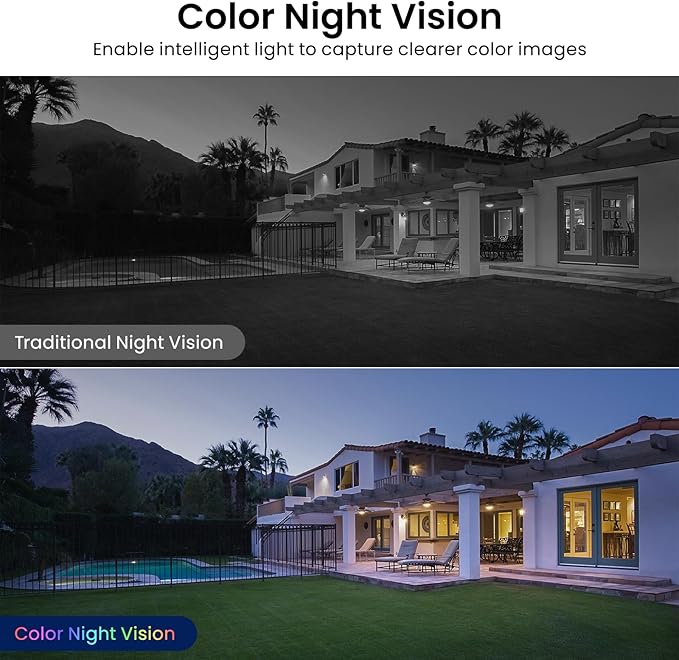 2K Cameras for Home Security-Outdoor/Indoor Camera for Dog/Cat/Pet/Nanny/Baby/Elderly, Color Night Vision, White Light, Siren, 24/7 SD Recordings, Works with Alexa, Plug in (C1-White-4pack-2.4G)