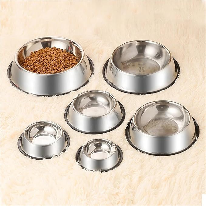 Stainless Steel Pet Dog Bowl Shape Pet Supplies Anti-Tipping Thickened Easy to Clean Non-Slip(540ml)