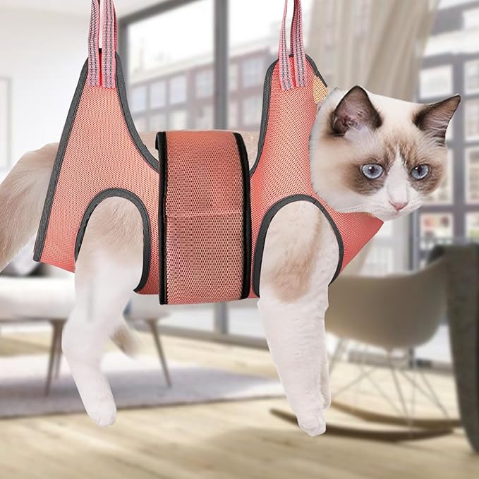 Cat Nail Clipping Hammock - Elastic Pet Grooming Hammock, Breathable Cat Restraint Hammock | Pet Hammock Restraint Bag, No Scratching Pet Grooming Sling For Bathing, Nail Trimming, Clipping, Examining