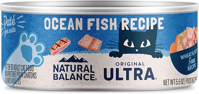 Natural Balance Original Ultra Adult Wet Canned Cat Food, Ocean Fish Recipe, 5.5 Ounce (Pack of 24)