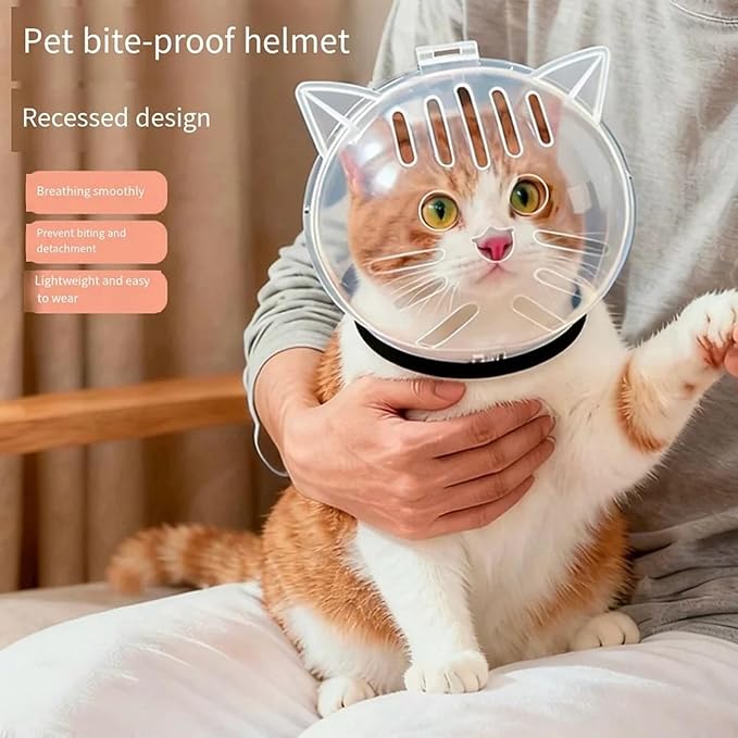 Cat Bubble Muzzle – Clear Ventilated Face Dome, Soft Protective Pet Barrier | Multifunctional Comfort Safety Aid, Stress-Reducing Handling Support for Small Dogs Bathing Shedding Nail Trimming Shower