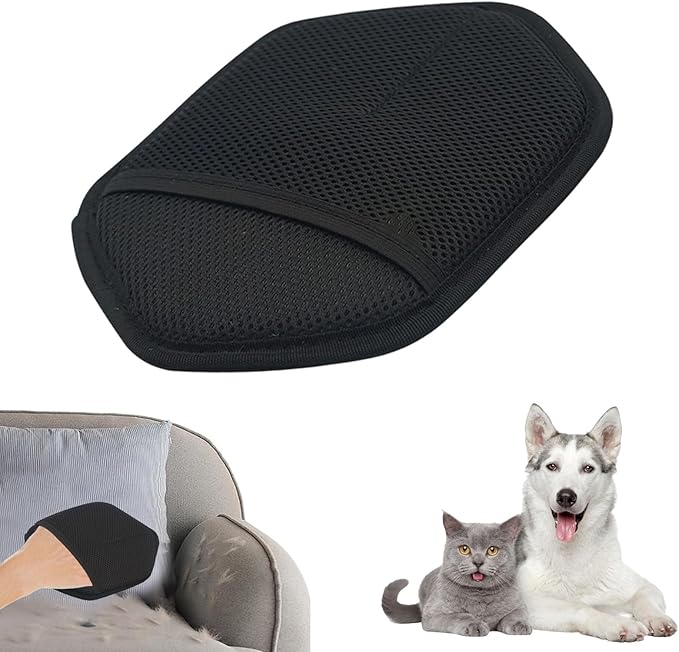 Pet Hair Removal Gloves | Ergonomic Static Pet Grooming Tool | Cat Detangling Gloves | for Sofas Beds Carpets Clothing Couch Bed Sheets Curtains Car Seats