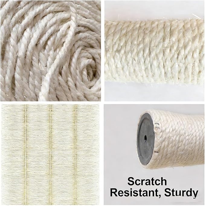 4 PCS M8 Cat Scratching Post Replacement,15.7Inch Sisal Pole Cat Tree Replacement Post with Screws,DIY Scratcher Scratching Post Replacement, Pad, Crafts Gardening Hammock Home Decorating