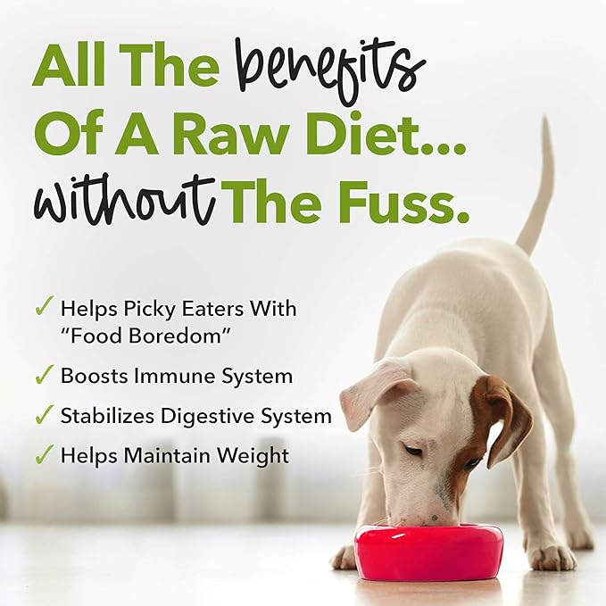 iHeartDogs Dog Food Topper - Freeze-Dried Raw Dog Food Seasoning with Collagen Peptides - Grain Free Superfood Meal Mixer (Chicken, 8 Ounce)