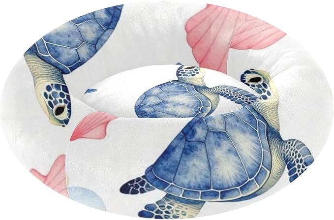 Pet Cat Beds Relieve Stress fluffier Dog Pillow Bed for Medium Size Pets Supplies Turtle Ocean Print