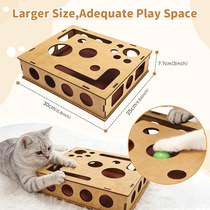 Cat Nail File Scratch Enrichment Box, Cat Scratch Puzzle Enrichment Box, Stress Free Alternative to Clippers and Grinders,Sandpaper Inside for Indoor Cats Scratching