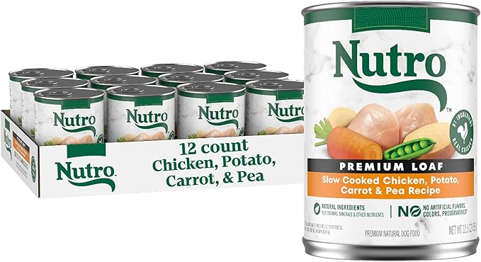 Nutro Natural Choice Premium Loaf Canned Dog Food, Adult Wet Dog Food Chicken Recipe 12.5 oz. cans (12 Count)