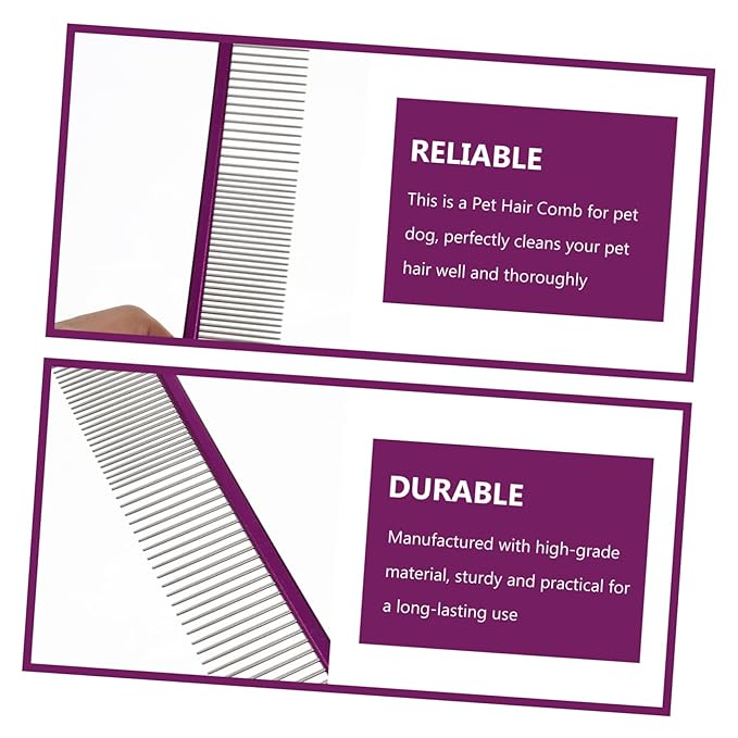 SUPVOX Portable Cat Hair Comb Pet Fur Removal Comb with Rounded Needles for Gentle Grooming Daily Use Household Pet Accessory in Purple