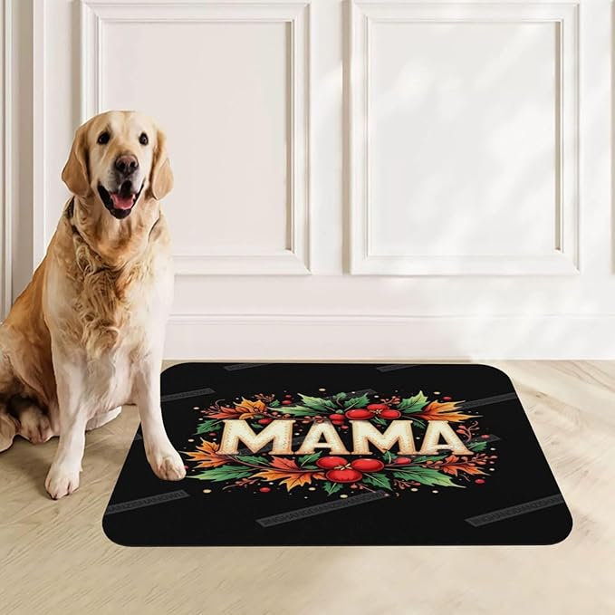 Pet Feeding Mat for Dogs Cats Happy Mother's Day Floral Gift for Mom Ib Absorbent Dog Food Mat Non-Slip Waterproof Placemat Quick Dry Pet Supplies Bowl Mats