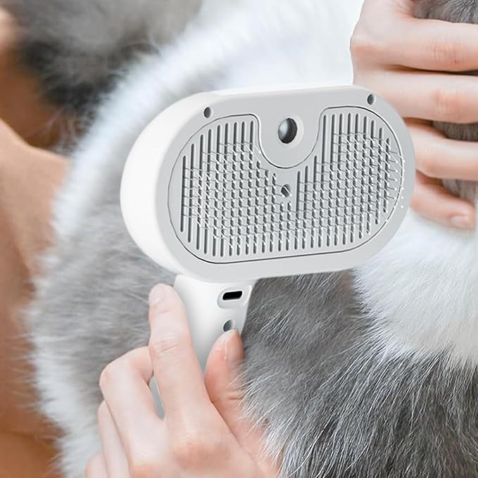 Dog Brush - 11.5x7x20cm Cat Steam Brush | USB Rechargeable Cat Steaming Brushes | Spritz Defur Comb | Self Cleaning Gentle Massage Spray Cleaning For Small Medium Animals With Release Button